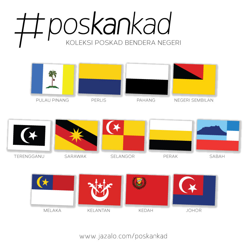 Koleksi Poskad Bendera Negeri Malaysia